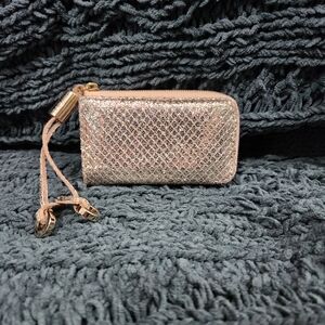 Jimmy Choo Gold Metallic Zip Cardholder